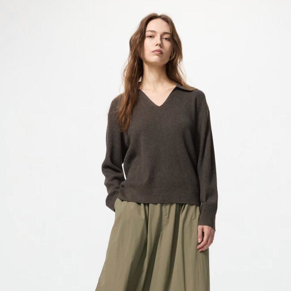 Uniqlo Knit Ribbed Polo Sweater - Picture 3 of 3